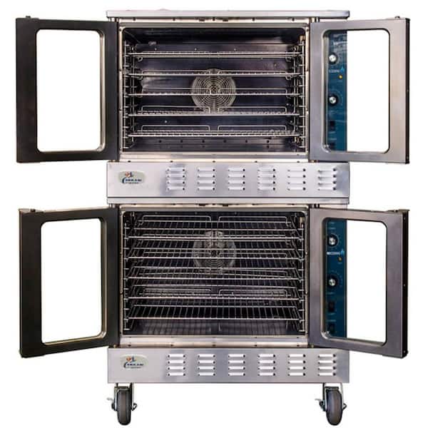 38 in. Double Deck Commercial Electric Convection Oven three phase 108,000 BTU 208-Volt