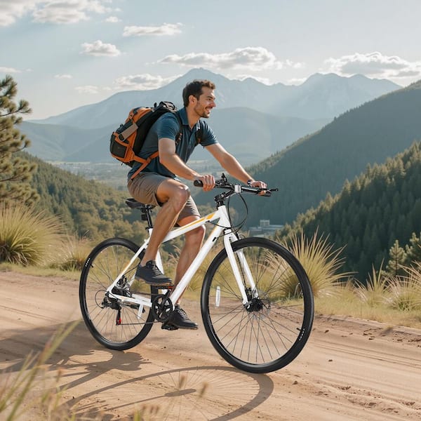 SKYSHALO Hybrid Bike, Lightweight Aluminum Frame, 700c Men/Women
