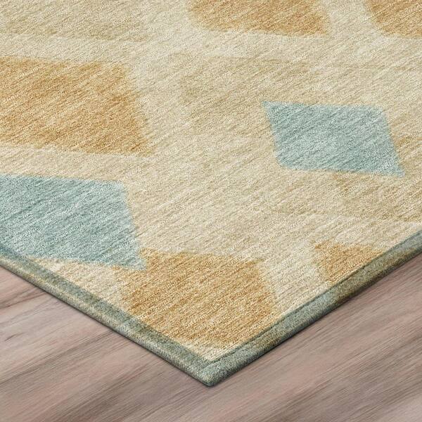 Chantille Machine Washable Indoor/Outdoor Abstract ACN3021 Spa 2 ft. x 7 ft. Runner Rug