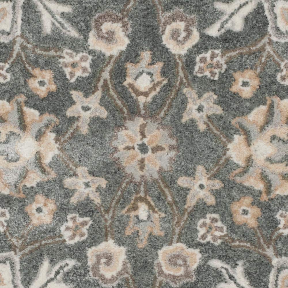 Handmade Grey and Multi Wool Viscose Tufted Runner Rug