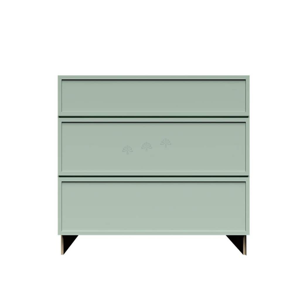 Slim Shaker Assembled 36 in. W x 34.5 in. H x 24 in. D 3-Drawer Kitchen Cabinet in Green price history on PriceWatchPro