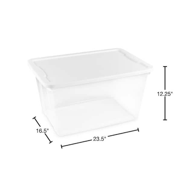 HOMZ Snaplock 56-Qt. Clear Storage Container with Gray Lid (2-Pack