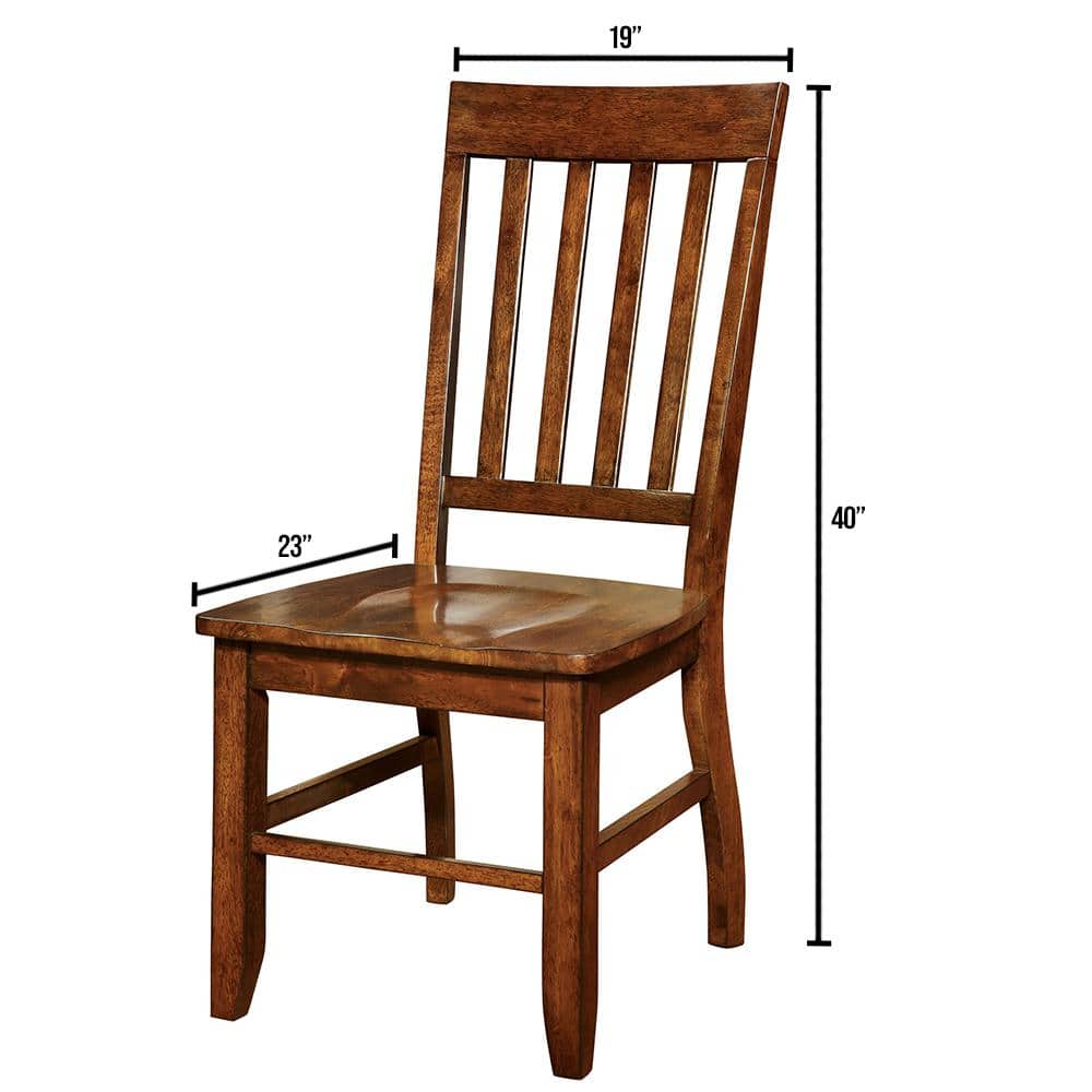 Dark Oak Slat Back Transitional Side Chair