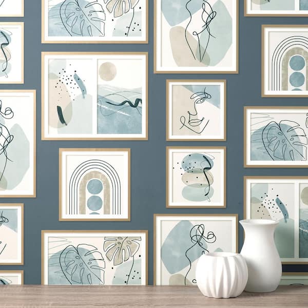 Krasner Blue Gallery Paper Wallpaper Sample