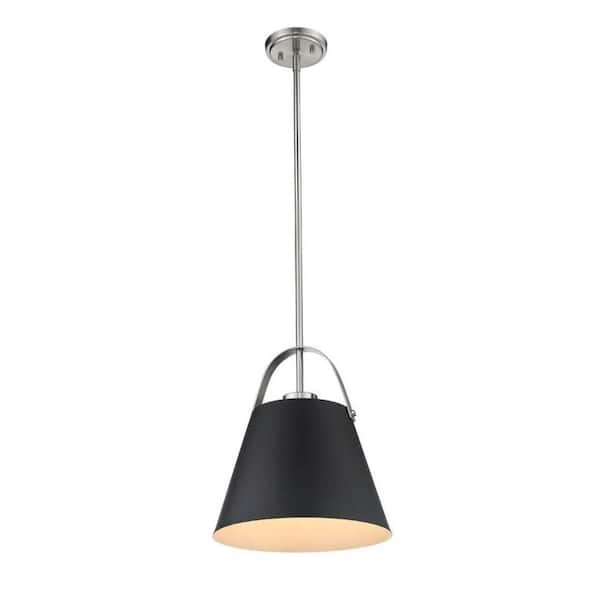 Filament Design 1-Light Matte Black and Brushed Nickel Pendant