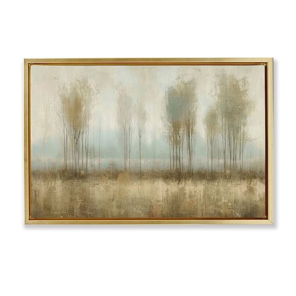 Stupell Industries Muted Forest View by LSR Design Studio Gold Floater Frame Nature Graphic Art Print 21 in. x 31 in.