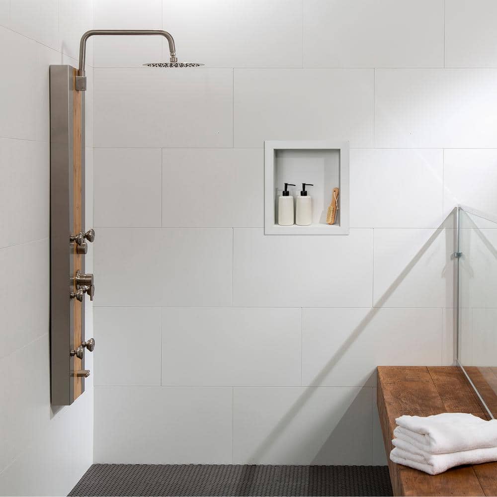 Dusty Pearl 17.5" x 15.5" PVC Shower Niche