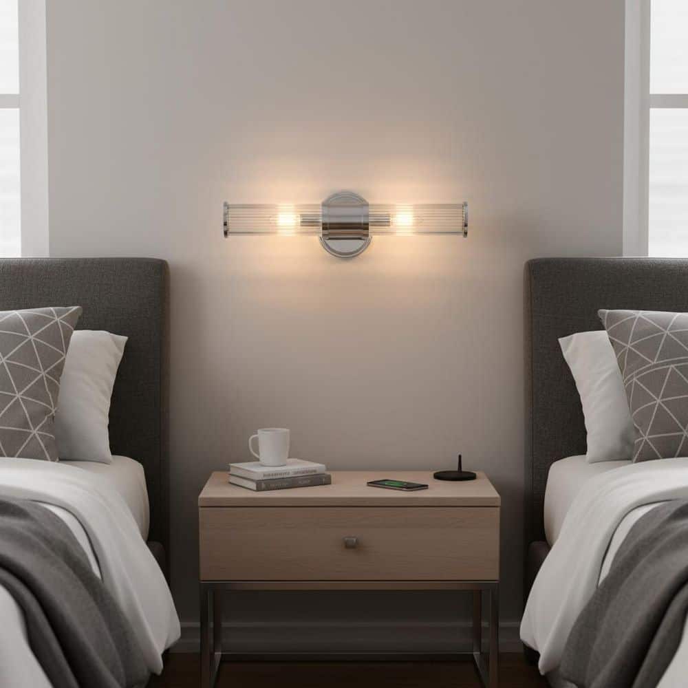 3 in. 2-Light Chrome Crystal Vanity Light Fixture Modern Bathroom Wall Sconce, Vertical and Horizontal Wall Mount price history on PriceWatchPro
