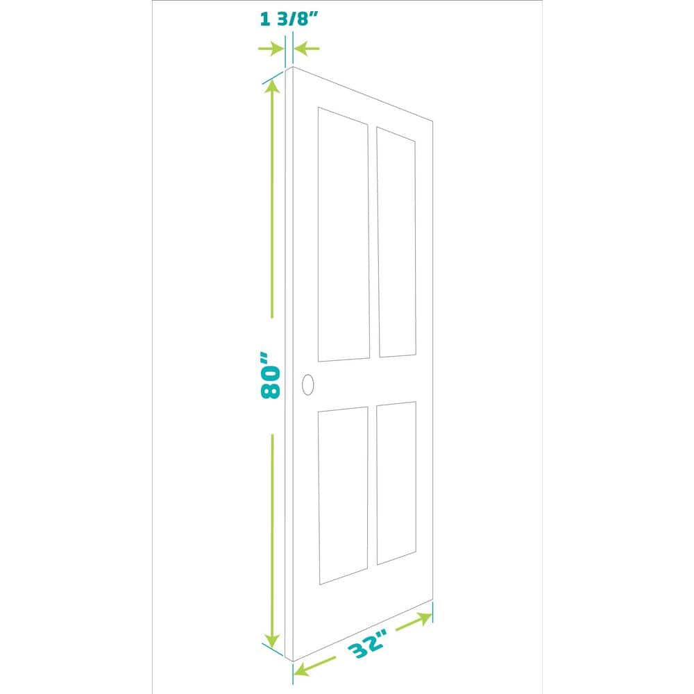 32" x 80" White Solid Pine French Door with Clear Glass