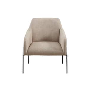 Cabrillo Beige Modern Upholstered Track Arm Accent Chair