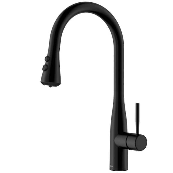 Faraday Single Handle Pull-Down Sprayer Kitchen Faucet in Matte Black