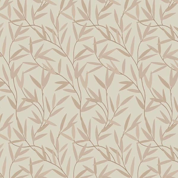 Laura Ashley Willow Leaf Natural Unpasted Removable Wallpaper Sample  11336594 - The Home Depot