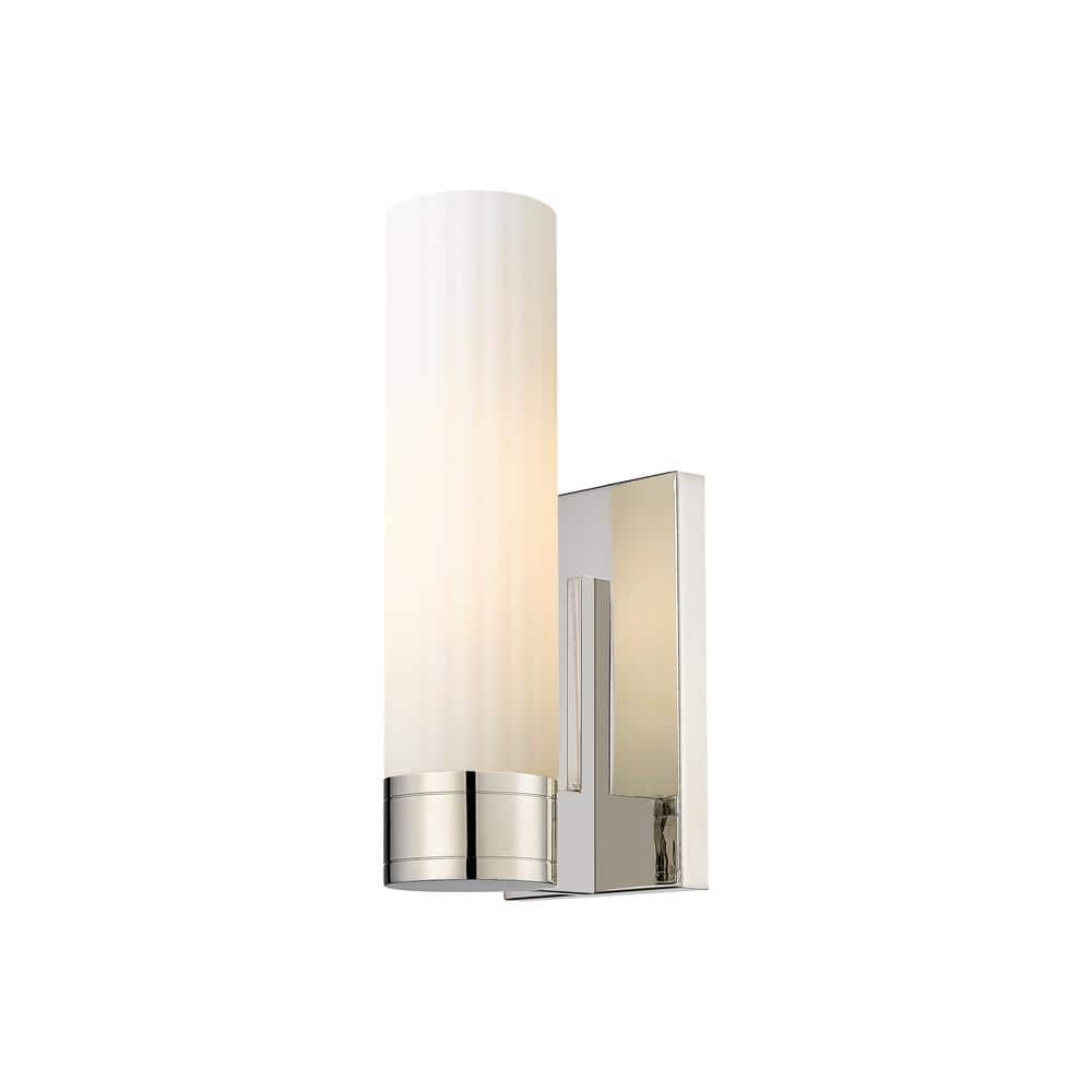 Empire 3.13 in. 1-Light Polished Nickel Wall Sconce with Glass Shade price history on PriceWatchPro