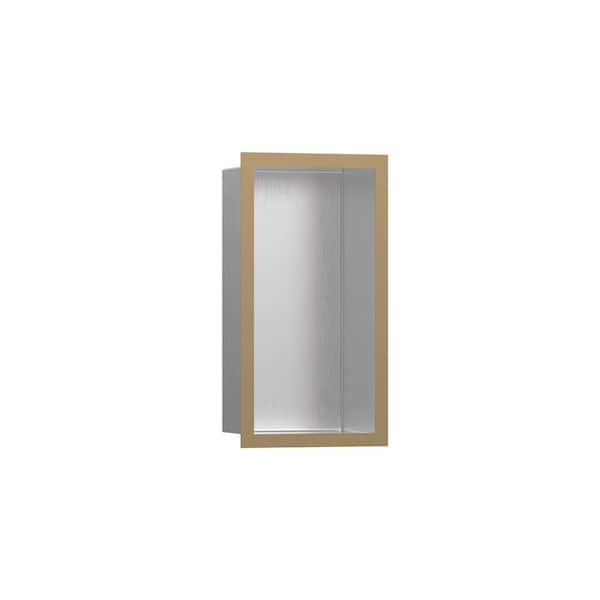 Hansgrohe XtraStoris Individual 9 in. W x 15 in. H x 4 in. D Stainless Steel Shower Niche in Brushed Bronze