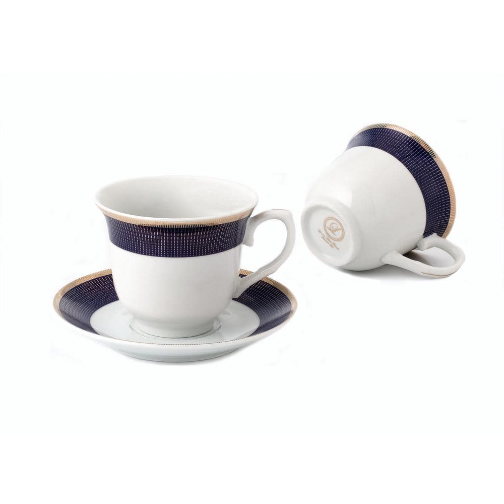 Lorren Home Trends 4 Piece Teacup & Saucer Set