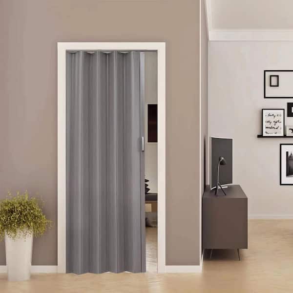 Jolondoモールド3点セット Helhom 36 in. x 80 in. Gray PVC Interior Folding Accordion Door