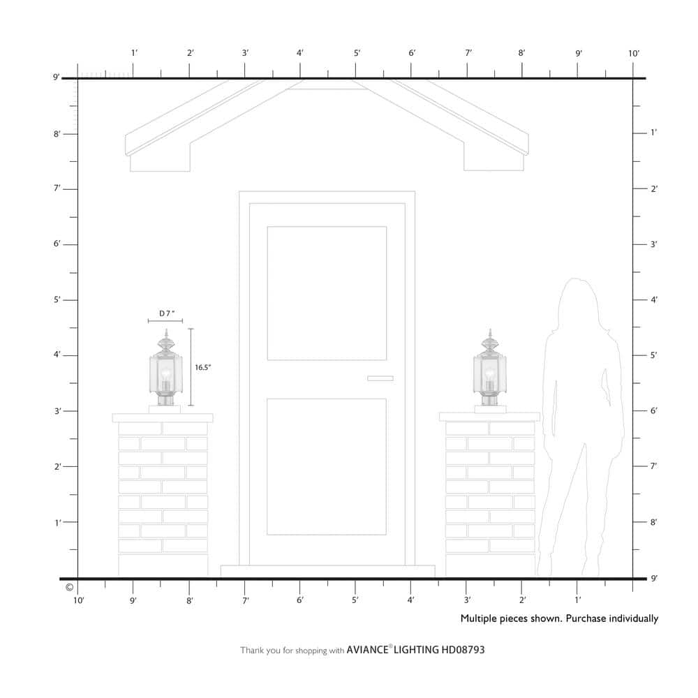 Polished Brass Outdoor Post Lantern with Clear Beveled Glass