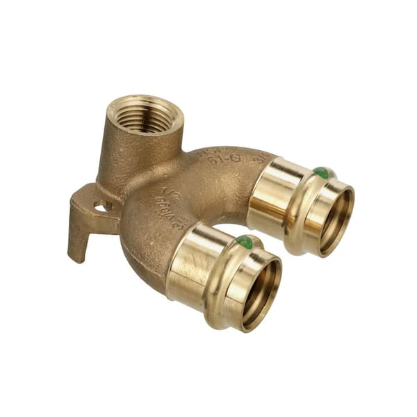 Viega ProPress 3/4 in. Press x 1/2 in. FPT Zero-Lead Bronze 180-Degree Double Drop Elbow