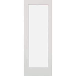 30 in. x 80 in. 1-Lite Satin Etch Solid Hybrid Core MDF Primed Left-Hand Single Prehung Interior Door