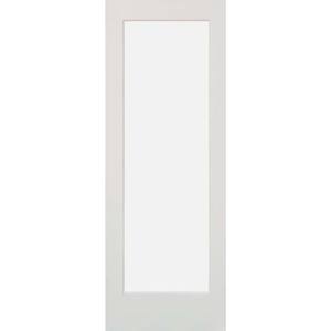 30 in. x 80 in. 1-Lite Satin Etch Solid HybridCore MDF Primed Right-Hand Single Prehung Interior Door