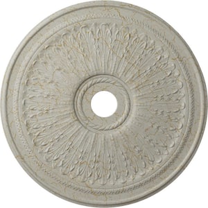1 in. x 29-1/8 in. x 29-1/8 in. Polyurethane Oakleaf Ceiling Medallion, Pot of Cream Crackle