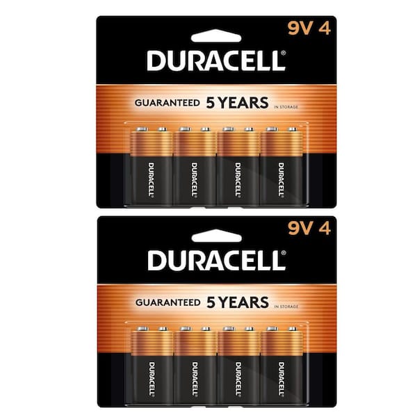 Duracell Coppertop 4-Count 9-Volt Alkaline Battery Mix Pack (8 Total Batteries)