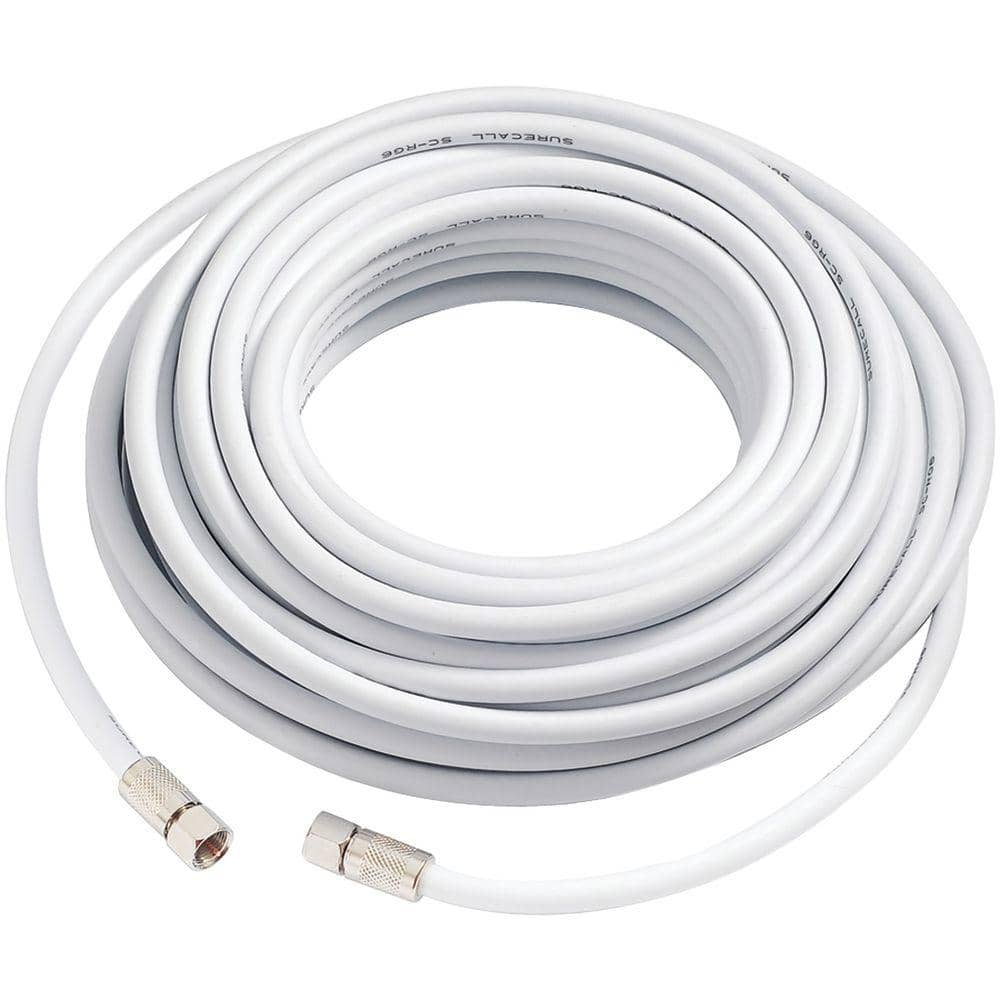 Surecall 50 Ft Rg6 Coax Cable In White Sc Rg6 50 The Home Depot