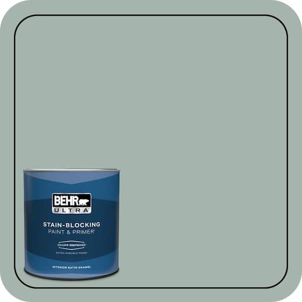 BEHR ULTRA 1 qt. #460E-3 Smokey Slate Extra Durable Satin Enamel Interior Paint & Primer
