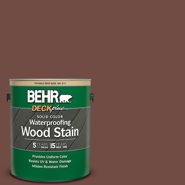BEHR DECKplus 1 gal. #SC-123 Valise Solid Color Waterproofing Exterior Wood Stain