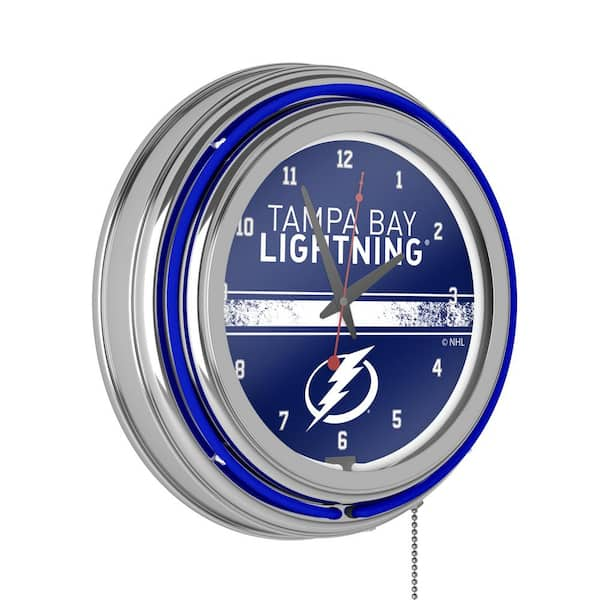 Tampa Bay Lightning Blue Logo Lighted Analog Neon Clock