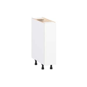 Timberline 9 in. W x 24 in. D x 34.5 in. H Assembled Slab Full Height Door Base Kitchen Cabinet in Bright White