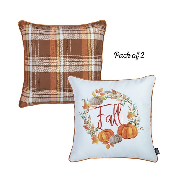 Meet Me at the Pumpkin Patch Fall Pillow with Vintage Turquoise