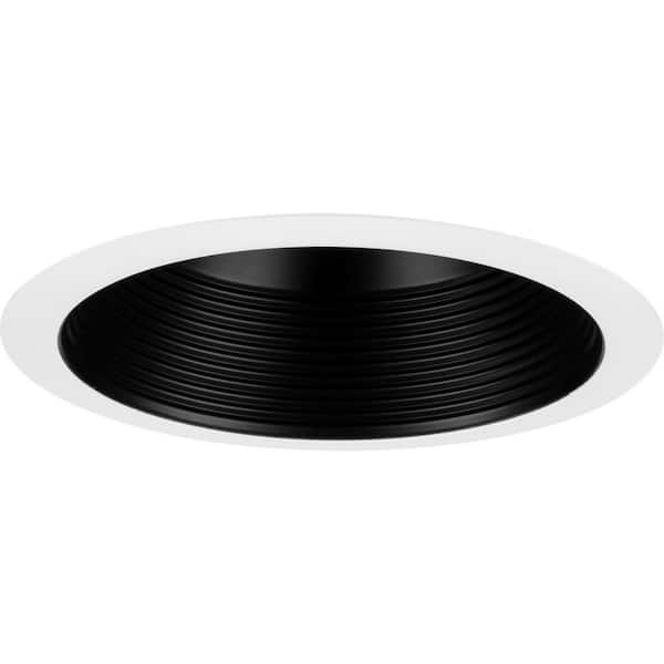 6 in. PAR30S Black Recessed Step Baffle Trim for 6 in. Shallow Housing, 1 Pack