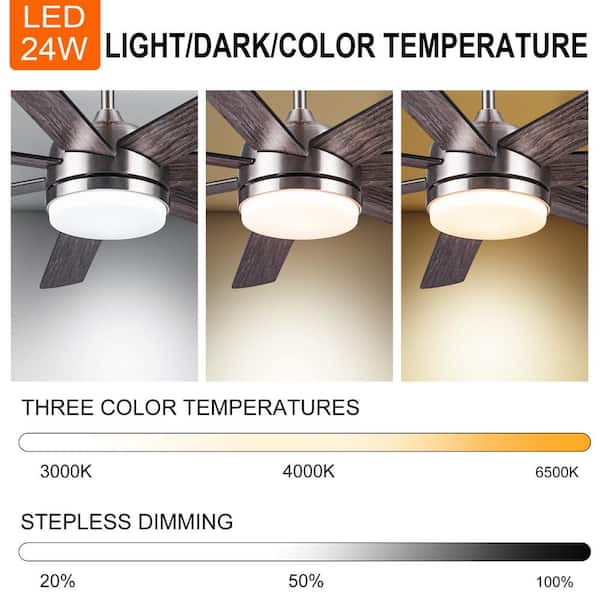Dora-Fan　オーダー PUDO 62 in. Integrated LED Indoor Ceiling Fan Light with 7