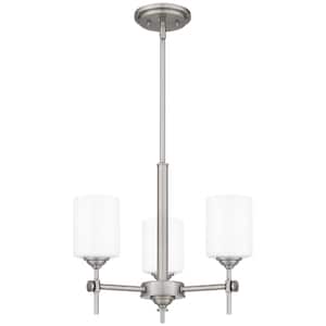 Aria 3-Light Antique Polished Nickel Pendant with Opal Glass