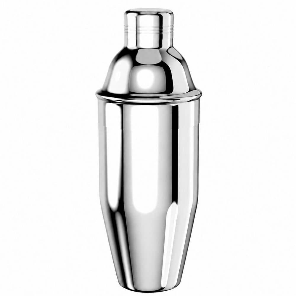 KHKFY Silver Stainless Steel 24 oz. Cocktail Shaker with Built-In Strainer and Lid Jigger, 28-Recipe Card Bartender Kit