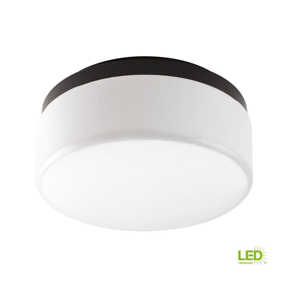 Antique Bronze 9" LED Flush Mount with Glass Diffuser