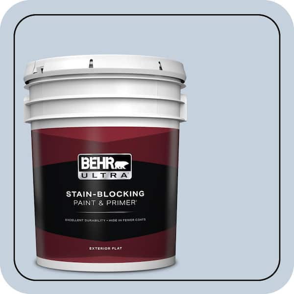 BEHR ULTRA 5 gal. #S530-1 Soaring Sky Flat Exterior Paint & Primer