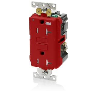 20 Amp 125-Volt Self-Test Tamper/Weather Resistant Industrial Grade GFCI Duplex Outlet/Receptacle Red (1-Pack)