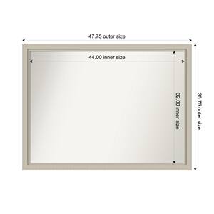 Romano Silver Narrow 47.75 in. x 35.75 in. Custom Non-Beveled Wood Framed Bathroom Vanity Wall Mirror