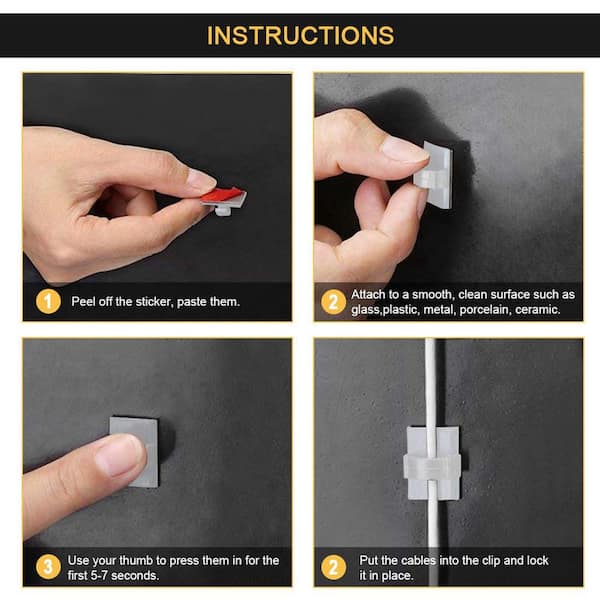 100PCS Cable Clips, KEEHO Outdoor Light Wire Clips Self Adhesive - View #8