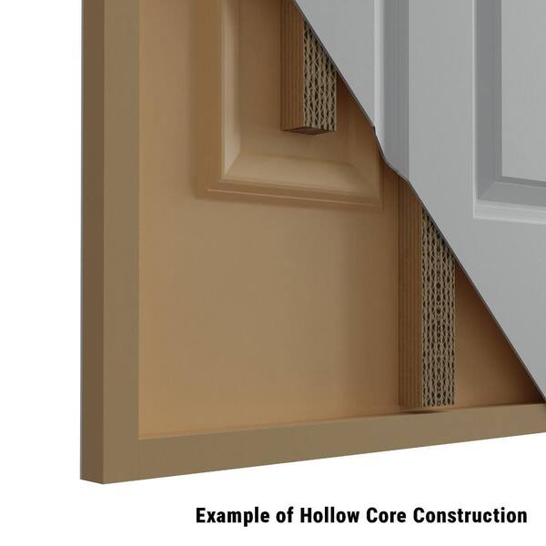 32 in. x 80 in. 6 Panel Right-Handed Primed Composite Hollow Core Single Prehung Interior Door 4-9/16 in. Flat Jamb