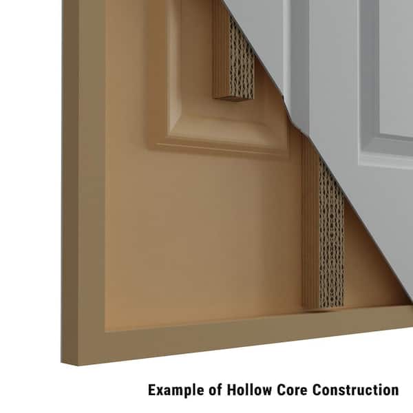 Textured 6-Panel Hollow Core Primed Composite Interior Door Slab with Bore