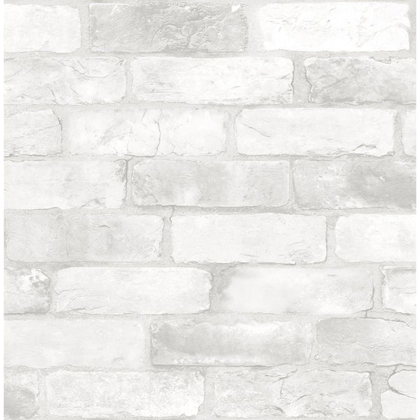 TUKTUK Distressed White Brick Vinyl Peel and Stick Wallpaper Roll Self Adhesive 3D Brick Contact Paper (Covers 36 Sq. Ft. )