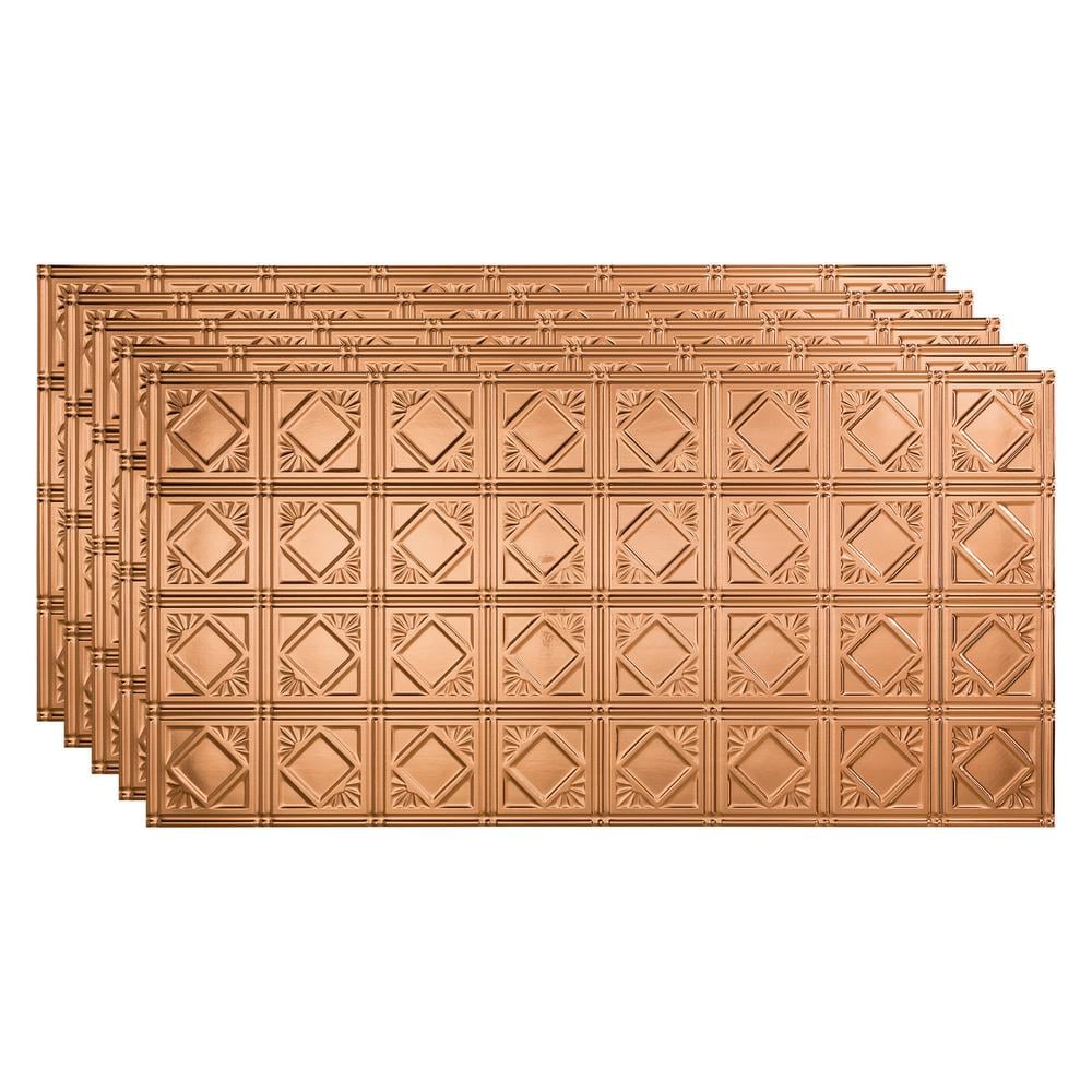 Traditional #4 2 ft. x 4 ft. Glue Up Vinyl Ceiling Tile in Polished Copper (40 sq. ft.) price history on PriceWatchPro