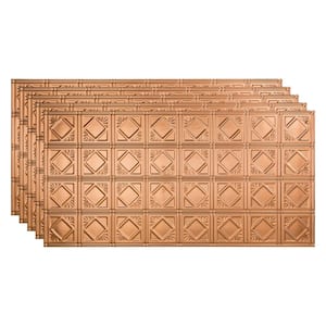 Traditional #4 2 ft. x 4 ft. Glue Up Vinyl Ceiling Tile in Polished Copper (40 sq. ft.)