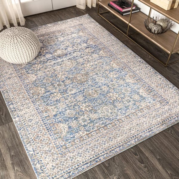 JONATHAN Y Stirling English Country Argyle Indigo Blue 7 ft. 9 in. x 10 ft. Area Rug