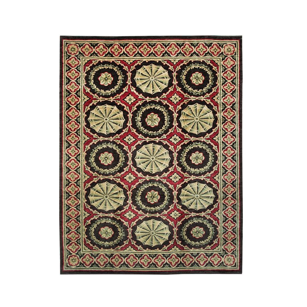 EORC Red Handwoven Wool Transitional Spanish Style Rug, 10' x 14'5 ...