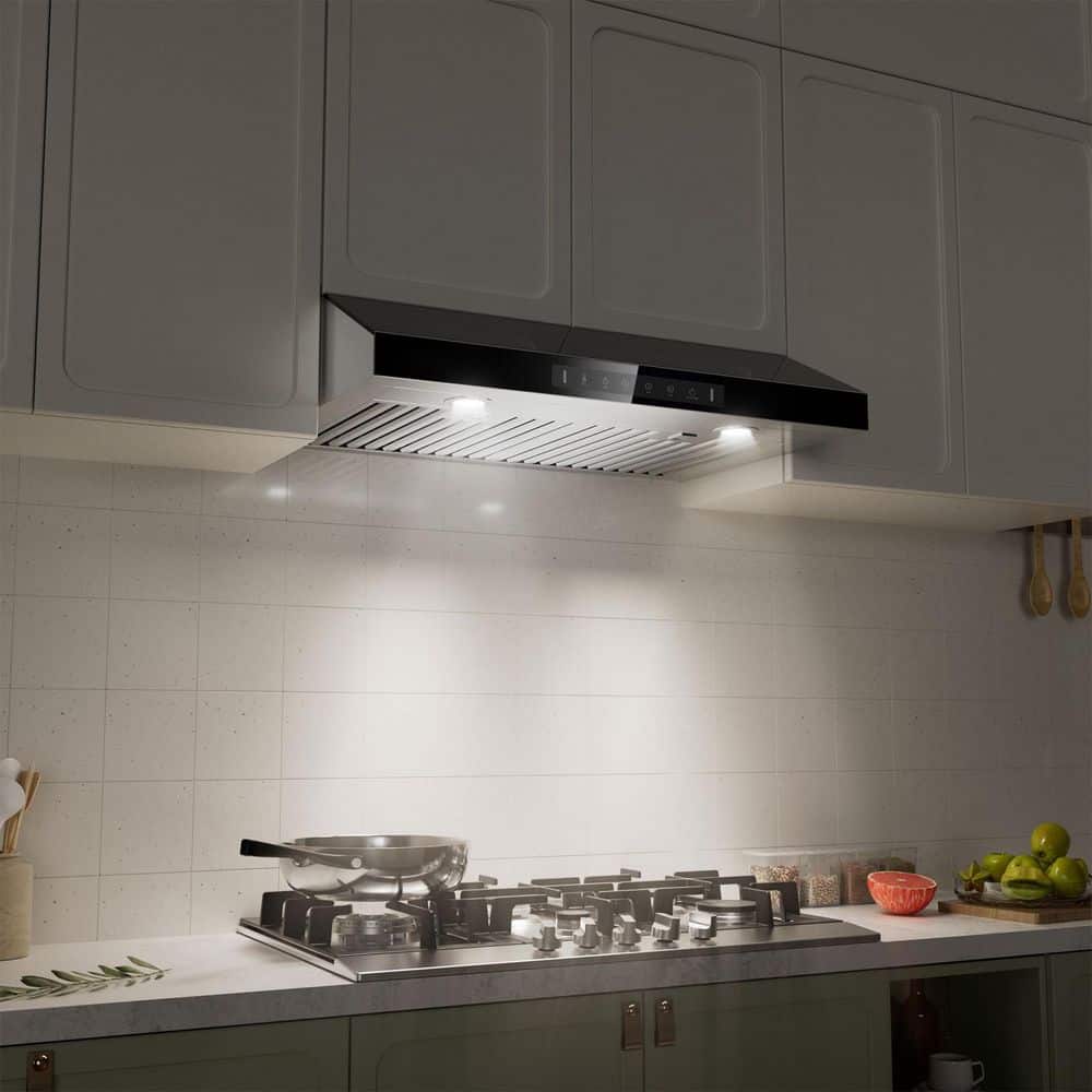 36-Inch Stainless Steel and Black Under Cabinet Range Hood