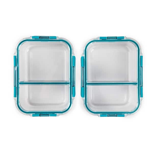 1 & 2 & 3 Compartment Glass Meal Prep Food Storage Containers with Lids, 35  OZ - PACK OF 3